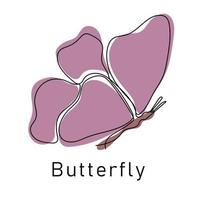 Schmetterling kontinuierlich Linie Zeichnung Element isoliert auf Weiß Hintergrund zum Logo oder dekorativ Element vektor