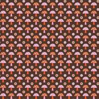 söt mod svamp sömlös rosa orange brun vektor mönster
