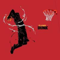 Slam Dunk Flame Silhouette vektor