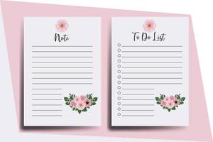 till do lista planerare mall zinnia och pion blomma design vektor