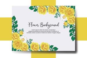 bröllop baner blomma bakgrund, digital vattenfärg hand dragen gul reste sig blomma design mall vektor