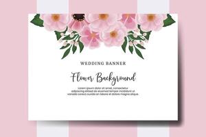 Hochzeit Banner Blume Hintergrund, Digital Aquarell Hand gezeichnet Zinnie und Pfingstrose Blume Design Vorlage vektor