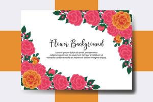 Hochzeit Banner Blume Hintergrund, Digital Aquarell Hand gezeichnet Orange Rose Blume Design Vorlage vektor