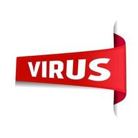 virus text skriven på baner. platt vektor mall. modern band design.