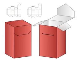 låda förpackning stansad mall design. 3d mock-up vektor