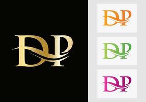 brev dp logotyp design. dp logotyp mall vektor