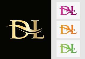 Brief dl Logo Design. dl Logo Vorlage vektor