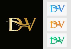 Brief dv Logo Design. dv Logo Vorlage vektor