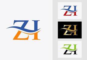 brev zi logotyp design. zi logotyp mall vektor