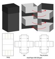 Box Verpackung gestanzte Vorlage Design. 3D-Modell vektor