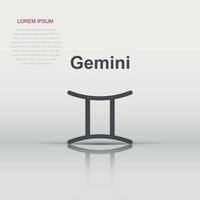 vektor gemini zodiaken ikon i platt stil. astrologi tecken illustration piktogram. gemini horoskop företag begrepp.