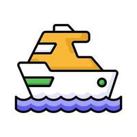 Motor- Yacht Vektor Design, Boot zum Meer Reisen Symbol, Luxus Schiff zum Ausflug oder Party im das Ozean