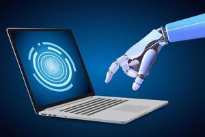 artificiell intelligens forskning, robot utveckling för de framtida av människor. brytning teknik och maskin inlärning begrepp vektor