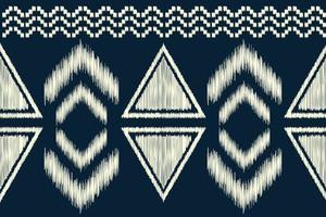 etnisk ikat tyg mönster geometrisk stil.afrikansk ikat broderi etnisk orientalisk mönster Marin blå bakgrund. abstrakt, vektor, illustration.för textur, kläder, scrap, dekoration, matta. vektor