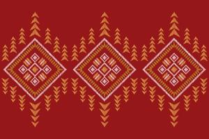 ethnisch Ikat Stoff Muster geometrisch Stil.afrikanisch Ikat Stickerei ethnisch orientalisch Muster rot Hintergrund. abstrakt,vektor,illustration.für Textur, Kleidung, Schal, Dekoration, Teppich. vektor