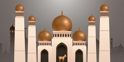 eid al Adha mubarak de firande av muslim gemenskap festival bakgrund design.vector illustration. grå bakgrund. vektor