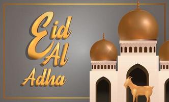 eid al Adha mubarak de firande av muslim gemenskap festival bakgrund design.vector illustration. grå bakgrund. vektor