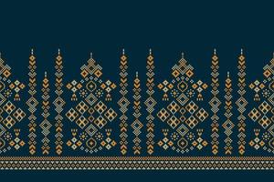 etnisk geometrisk tyg mönster korsa stitch.ikat broderi etnisk orientalisk pixel mönster Marin blå bakgrund. abstrakt, vektor, illustration.för textur, kläder, inslagning, dekoration, matta. vektor