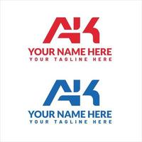 ak Brief Logo oder ak Text Logo und ak Wort Logo Design. vektor