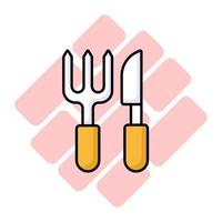 Vektor von Gabel und Messer zeigen Küche Utensilien, Symbol von Besteck