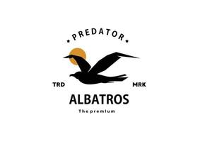 Jahrgang retro Hipster Albatros Vogel Logo Vektor Silhouette Kunst Symbol