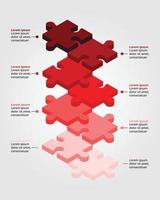 rot Puzzle Zeitleiste schwebend Vorlage zum Infografik zum Präsentation zum 8 Element vektor