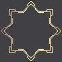 gyllene islamic skytte stjärna ram vektor