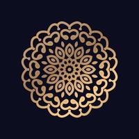 elegant Gold Farbe Mandala Design Hintergrund vektor