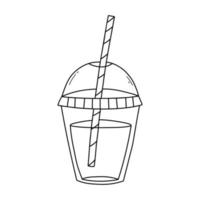 Smoothie im Stoff Gekritzel Stil. Vektor Illustration. Hand gezeichnet Glas mit Smoothie, Limonade, Cocktail. Entgiftung Smoothie.