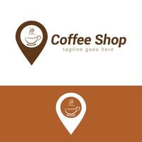 Kaffee Geschäft Vektor Logo Design mit Ort Symbol.