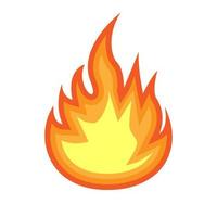 Feuer Emoji Illustration. einfach Licht gefährlich Energie Flamme brennt gefeuert Symbol. isoliert Vektor Verbrennung Gefahren lodernd Aufkleber.