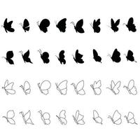 Schmetterling Symbol Vektor Satz. Motte Illustration Zeichen Sammlung. Insekt Symbol oder Logo.