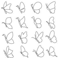 Schmetterling Symbol Vektor Satz. Motte Illustration Zeichen Sammlung. Insekt Symbol oder Logo.