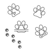 Herz-Pfote-Icon-Vektor-Set. hundepfote illustration zeichensammlung. Liebeshundesymbol. vektor