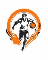 basketboll spelare logotyp vektor