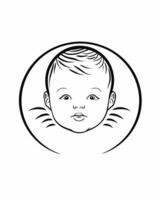 bebis ansikte logotyp linje konst vektor