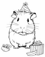 Geburtstag Hamster Färbung Seite vektor