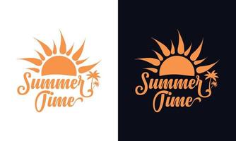 Sommer- Zeit typografisch Logo Design Vorlage. Sommer- Strand Logo Vorlage. vektor