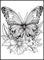 Schmetterling Färbung Seiten zum Erwachsene vektor