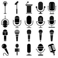 Mikrofon Symbol Vektor Satz. mic Illustration Zeichen Sammlung. Karaoke Symbol. rec Logo.