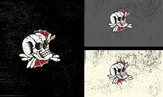 huvud skalle vektor illustration maskot platt design