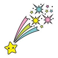 Star Komet, Farbe Vektor isoliert Cartoon-Stil Illustration