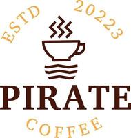 pirat kaffe logotyp vektor