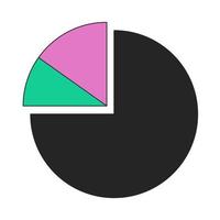 paj diagram delad in i skivor platt linje Färg vektor ikon. data förvaltning. redigerbar linjekonst element på vit. enkel översikt tecknad serie stil fläck illustration för webb grafisk design och animering