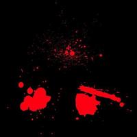 vektor röd stänk på svart bakgrund. blod droppar