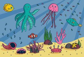 Meer Tiere. Vektor Illustration