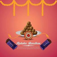 glückliche Raksha Bandhan Feier-Grußkarte mit kreativer Vektorillustration und Pralinen vektor