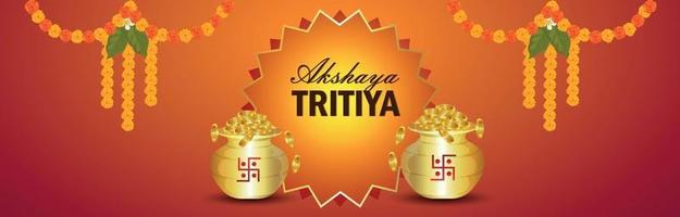 akshaya tritiya firande smycken försäljning banner med kreativa guldmynt vektor