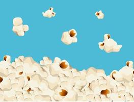 realistisk detaljerad 3d flygande saltade popcorn bakgrund. vektor