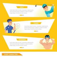 info Grafik Sport Golf, Tennis und Schwimmen vektor